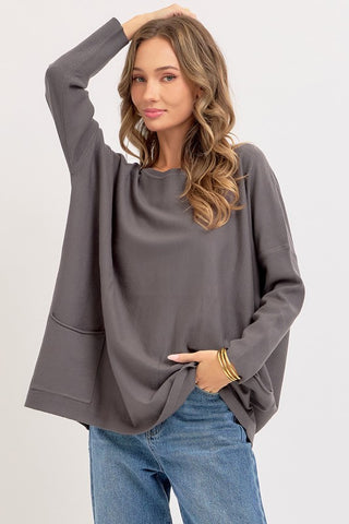 Soft Two Pocket Tunic in Grey