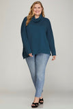 Teal Cowl Neck Tunic