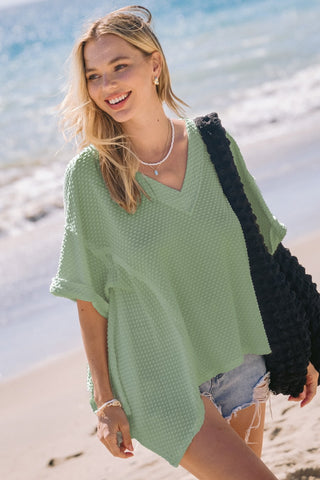 Textured Dotted Top in Sage