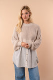 Sweater Button Up Twofer Top