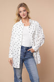 Polka Heart Cotton Button Up Top