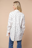 Polka Heart Cotton Button Up Top