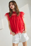 Red Heart Mesh Top