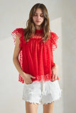 Red Heart Mesh Top