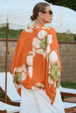 Orange Floral Flow Top