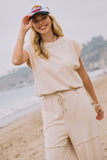 Cream Two Piece French Terry Set