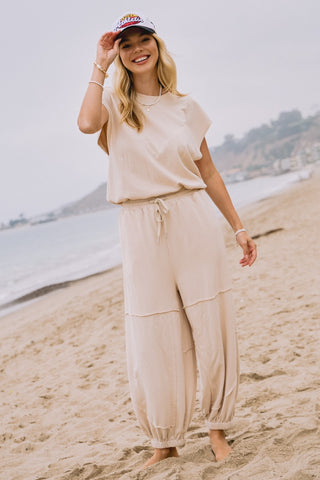 Cream Two Piece French Terry Set