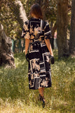 Floral Geo Print Midi