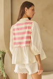 Pink Stripe Twofer Top
