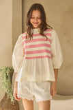 Pink Stripe Twofer Top