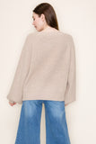Crystal Detail Knit Top in Oat