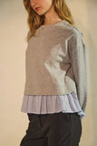 Heather Grey & Stripe Twofer Top