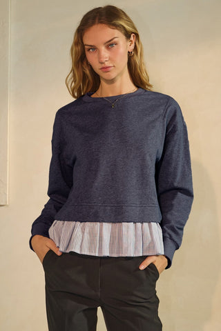 Navy & Stripe Twofer Top