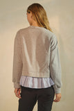 Heather Grey & Stripe Twofer Top