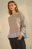 Heather Grey & Stripe Twofer Top