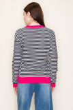 Pink Contrast Stripe Knit Top