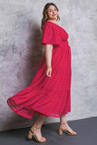 Raspberry V Neck Midi/Maxi