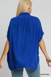 Button Down Flow Top in Blue
