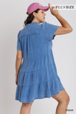 Mineral Wash Cotton Tiered Dress