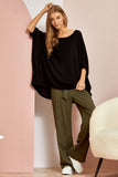 Black Knit Relaxed Lounge Top