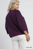 Luxe 3/4 Sleeve Top in Plum