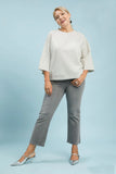Luxe 3/4 Sleeve Top in Light Grey