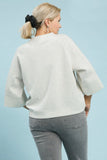 Luxe 3/4 Sleeve Top in Light Grey