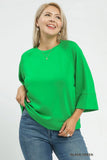 Luxe 3/4 Sleeve Top in Green
