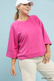 Luxe 3/4 Sleeve Top in Pink