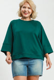 Luxe 3/4 Sleeve Top in Teal Green