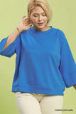 Luxe 3/4 Sleeve Top in Cerulean