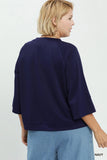 Luxe 3/4 Sleeve Top in Navy