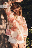 Mesh Cream Floral Top