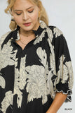 Black Cream Floral Top