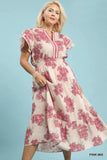Pink Floral Cotton Midi/Maxi Dress