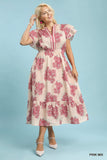 Pink Floral Cotton Midi/Maxi Dress