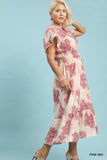 Pink Floral Cotton Midi/Maxi Dress