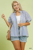 Multi Directional Stripe Button Down Top