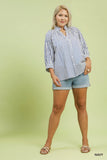 Multi Directional Stripe Button Down Top
