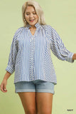 Multi Directional Stripe Button Down Top
