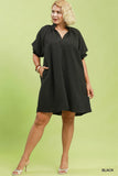 Textured V Neck LBD