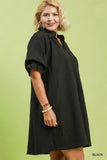 Textured V Neck LBD