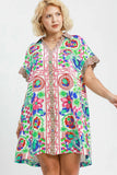 Multi Colour Print Shirt Dress