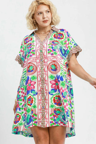 Multi Colour Print Shirt Dress