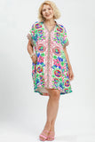 Multi Colour Print Shirt Dress