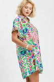 Multi Colour Print Shirt Dress