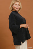 Soft Mock Neck Textured Tunic in Black
