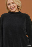 Soft Mock Neck Textured Tunic in Black