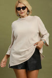 Soft Mock Neck Textured Tunic in Neutral
