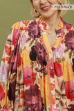 Mixed Floral Button Up Top in Ecru